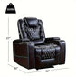 Electric Power Recliner Chair with USB Ports, Cup Holders, Breathable Leather, Hidden Arm Storage for Home Theater & Living Room