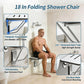 18" Wall-Mounted Folding Shower Seat – Fold-Down Bath Bench with Stainless Steel Frame, 420 lb Capacity