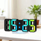9.7-Inch RGB LED Digital Wall & Desk Clock with Large Display, Neon Gaming Design, Dimmable Brightness – Black