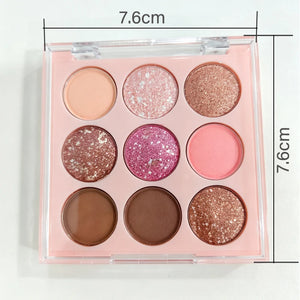 9-Pan Face and Eye Palette, Eyeshadow, Highlighter, Blush and Contour, Oat and Rose Shades