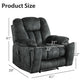 Manual Massage Recliner Chair with Heat – Soft Fabric Upholstered Lounge Chair with Hidden Cup Holders & Side Pocket