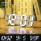 3D LED Digital Alarm Clock with Night Light, Adjustable Brightness, Wall-Mount Electronic Clock for Bedroom & Living Room
