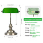 Green Glass Bankers Desk Lamp with 2 USB Ports, Pull Chain Switch and Brass Base