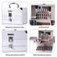 All-in-One Makeup Kit with Mirror, Makeup Tools, Lipstick, Eyeshadow & Blush, Silver Carry Case