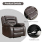 Oversized Faux Leather Power Recliner Chair, Electric Overstuffed Reclining Single Sofa with Thick Cushioned Seat & Backrest