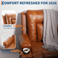 Heavy-Duty Electric Power Lift Recliner Chair with Heat & Massage, PU Leather Stand Assist Chair with Adjustable Backrest & Footrest