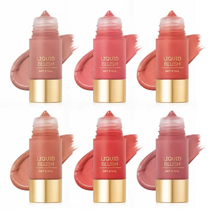 Liquid Blush, Highly Pigmented Blendable Cheek Tint, Lightweight Long-Lasting Formula, 6 Shades