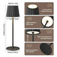 Rechargeable LED Table Lamp, Touch Control, 3 Light Colors, Stepless Dimming, 2 Adjustable Heights, USB-C Charging