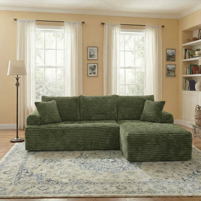 95-Inch L-Shaped Modular Sofa – Modern Boneless Sectional Couch with Comfortable Foam Seating, No Assembly Required