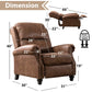 Faux Leather Pushback Recliner Chair – Upholstered Accent Armchair with Nailhead Trim for Living Room