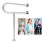 Stainless Steel Toilet Safety Grab Bar – 60 × 75 cm Bathroom Support Rail for Shower & Bathtub, Silver