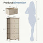 4-Drawer Fabric Nightstand with Removable Storage Bins, Steel Frame & Wood Top, Bedside Organizer for Bedroom & Living Room