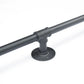 Black Pipe Stair Handrail – Rustic Wall-Mounted Railing with Round Corners, 4FT–16FT
