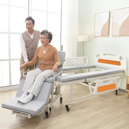 Multifunctional Manual Care Bed with Detachable Electric Wheelchair for Elderly Care