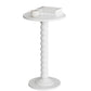 12" Round Side Table with Solid Wood Legs & Storage Shelf for Living Room and Small Spaces