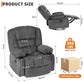 Oversized Corduroy Swivel Rocker Recliner Chair with Massage & Heat, 360° Glider with Cup Holder, Side Pockets & Storage