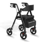 Heavy-Duty Rollator Walker for Seniors with Seat & Backrest – 330 lb Capacity, 8" Wheels