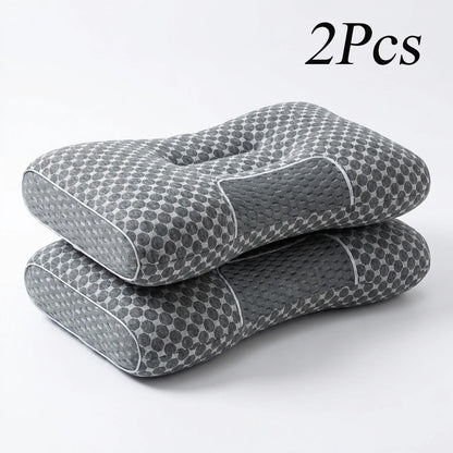 Soybean Fiber Ergonomic Contour Neck Pillow for Side & Back Sleepers, Breathable Head, Neck & Shoulder Support Pillow