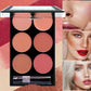 6-Color Blush & 12-Shade Cream Contour Palette Set with Bronzer & Highlighter, Long-Lasting & Blendable