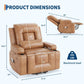 Heavy-Duty Electric Power Lift Recliner Chair with Heat & Massage, PU Leather Stand Assist Chair with Adjustable Backrest & Footrest