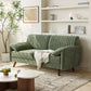 64.5-Inch Modern Chenille Loveseat Sofa – 2-Seater Small Space Couch with High Legs for Living Room & Apartment, Green