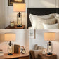 24-Inch Black Farmhouse Table Lamps, Set of 2, with USB Ports for Bedside and Living Room