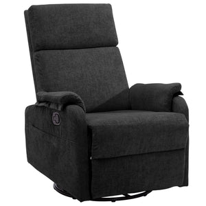 Ergonomic Manual Rocking Recliner Chair – Modern Fabric Adjustable Armchair with USB & Type-C Charging Ports