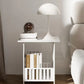 Small White Bedside Table with Storage Shelf, Slim Square Side End Table for Bedroom, Living Room & Small Spaces