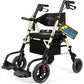 2-in-1 Rollator Walker & Transport Wheelchair – Lightweight Foldable Mobility Chair with Brakes, 300 lbs Capacity