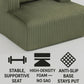62.6-Inch Convertible Sofa Bed – 1-2 Seater Corduroy Sleeper Couch with 2 Lumbar Pillows for Small Spaces, Green