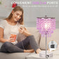 Crystal Bedside Table Lamp with 3-Way Touch Dimming and Dual USB Charging Ports