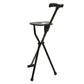 Folding Walking Cane with Seat, 34-Inch Tall Tripod Stool Chair, Lightweight Aluminum Frame, 220 lb Capacity