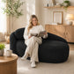 Modern Curved Oval Chaise Lounge Chair – Ergonomic Single Accent Sofa with Integrated Backrest & Matching Pillow