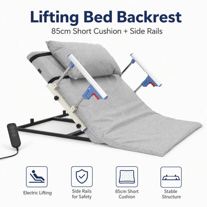 Electric Bed Backrest Lift for Seniors, Adjustable Power Bed Riser with 40mm Thick Cushion for Home & Recovery Support
