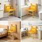 Wall-Mounted Folding Shower Seat with Armrests – Anti-Slip Feet, Space-Saving Bath Chair, 440 lb Capacity, Yellow