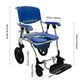 3-in-1 Folding Rolling Shower Commode Wheelchair – Bedside Toilet & Shower Chair with Armrests, Backrest & Wheels