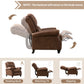 Faux Leather Pushback Recliner Chair – Upholstered Accent Armchair with Nailhead Trim for Living Room