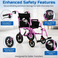 Ultra-Lightweight Foldable Transport Wheelchair – Extra-Wide Seat, Handbrakes & 12" Rear Wheels