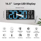 LED Digital Wall Clock with RGB Night Light, Temperature Display, Dual Alarms & Countdown Timer, 12/24 Hour