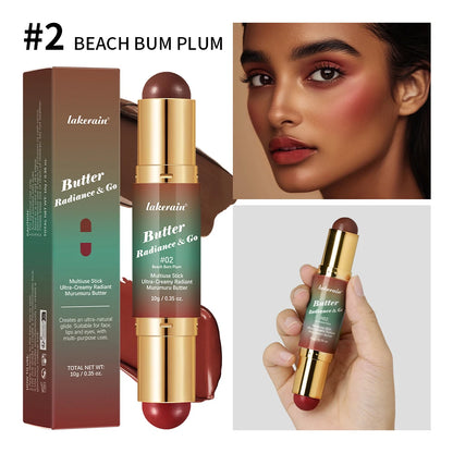 2-in-1 Dual-Ended Cream Blush & Bronzer Stick for Lips, Cheeks & Eyes, Smooth & Blendable