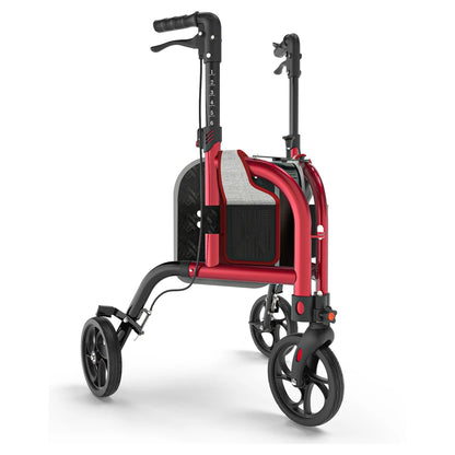 Lightweight 3-Wheel Rollator Walker for Seniors – Foldable Walking Aid with Storage Bag