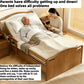 Wooden Electric Nursing Bed For Elderly, Multi-function Adjustable Home Care Bed With Mattress Guardrail Bedroom Furniture