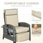 Outdoor Recliner Lounge Chair with Adjustable Backrest & Cushion – Patio Chaise Seating, Khaki