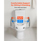 3.5" Raised Toilet Seat with Arms – Widened Elevated Toilet Riser with Padded Handles, 300 lb Capacity