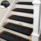 Non-Slip Bullnose Stair Treads, Ultra-Plush Washable Self-Adhesive Carpet Mats for Indoor Steps & Senior Home Safety
