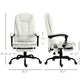7-Point Vibrating Massage Office Chair with Footrest, High Back Reclining Computer Chair with Lumbar Support & Adjustable Height – White