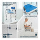 360° Swivel Shower Stool with Padded Seat & Foldable Arms – Height Adjustable Aluminum Bath Chair, 400 lb Capacity