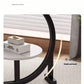Round C-Shaped Side Table with Faux Marble Top, 2-Tier Metal Frame End Table for Living Room & Bedroom