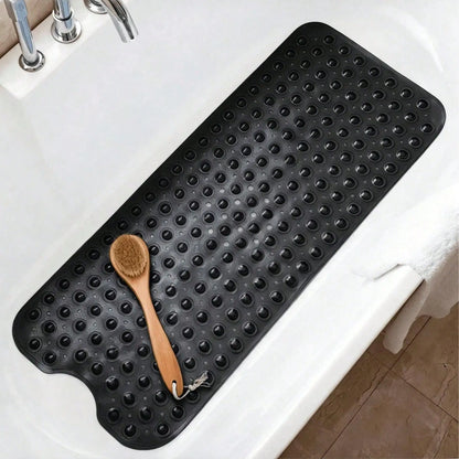 Extra Large Non-Slip Bathtub & Shower Mat 40x16 Inch, PVC Bath Mat with Suction Cups & Drain Holes, Machine Washable