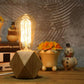 Small Wood Bedside Table Lamp with Diamond-Shaped Base, E26 Socket, 60W Max